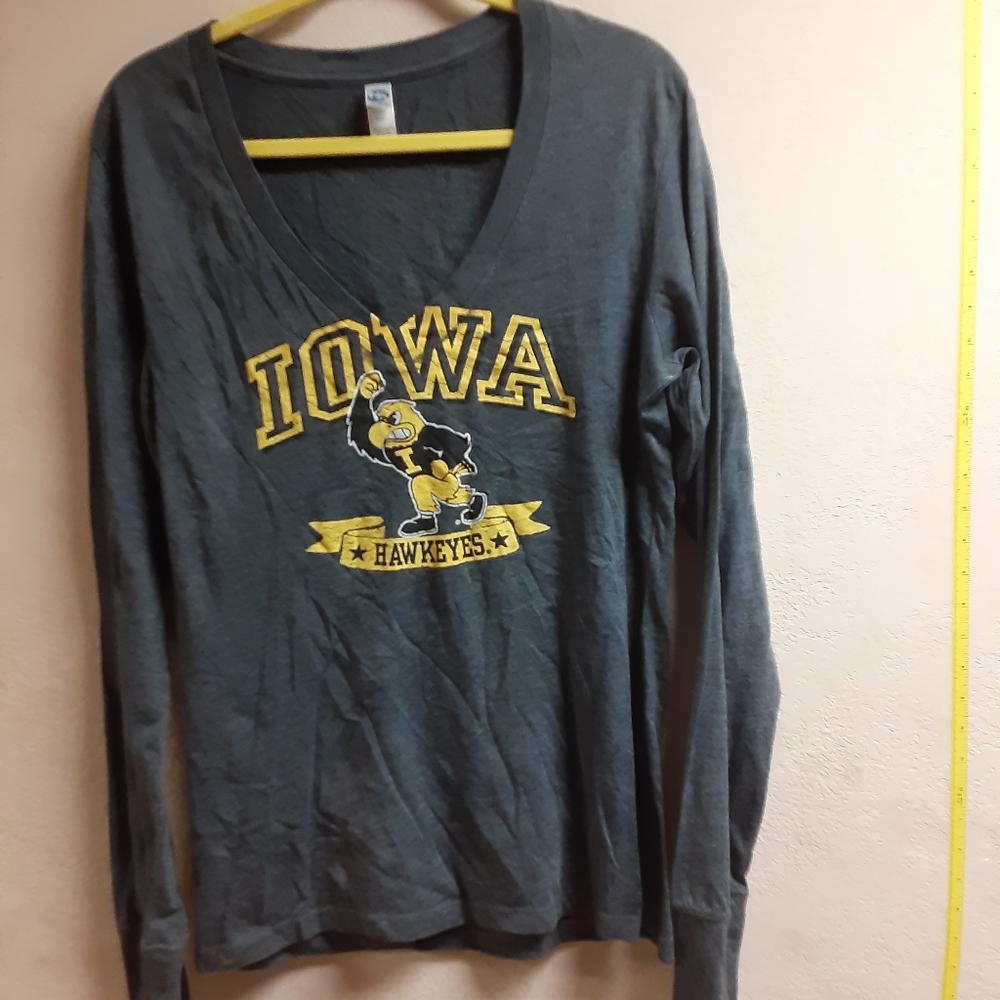 Grey Long-Sleeve Hawkeyes Shirt